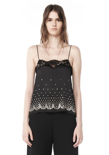 Alexander Wang Nieten schwarz Spitze Camisole Top, neu mit Etikett, Größe 8, Einzelhandel $ 690,00 - Bild 1 von 7