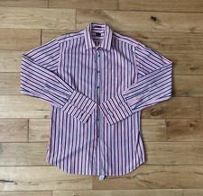Men  s Pink Blue Striped PAUL SMITH long sleeved Shirt Size 16  Collar