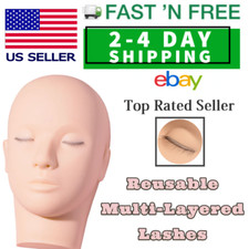 Eyelash Extensions Practice Training Mannequin Head With Layered Eyelashes