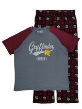Harry Potter Mens Gryffindor Brave T-Shirt Fleece Pajama Bottoms Sleep Set 2XL
