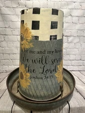 Vintage Galvanized Chicken Feeder Farm Decor Sunflowers Farmhouse Primitive