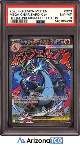 Pokemon 2025 Mega Charizard X ex 023 Ultra-Premium Collection PSA 8