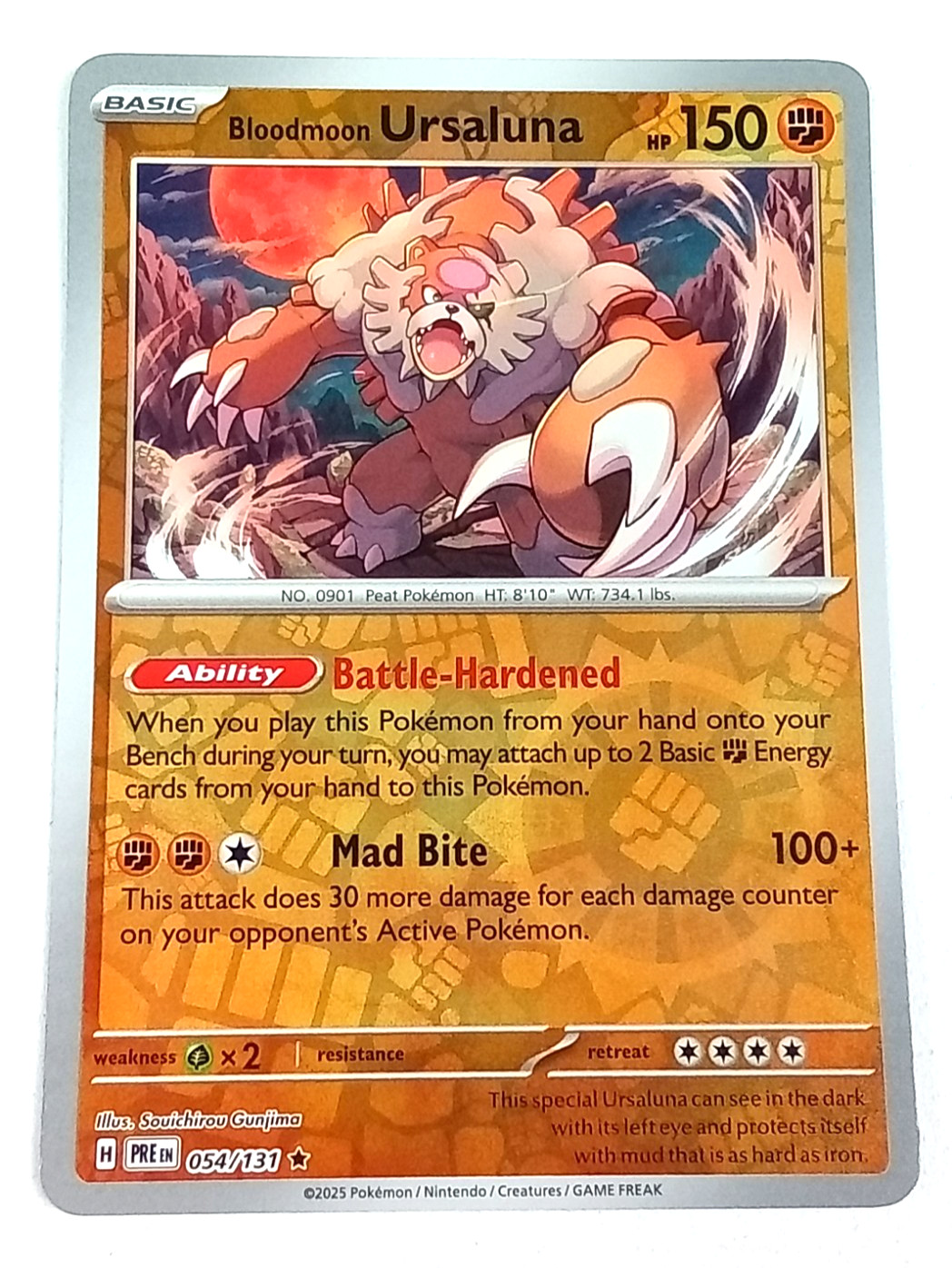 Bloodmoon Ursaluna 54/131 Prismatic Evolutions Reverse Holo Rare Pokémon Card