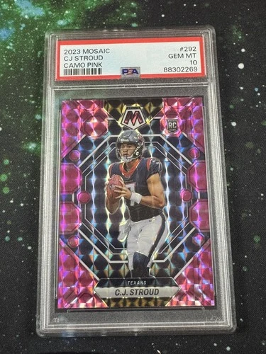 2023 Panini Mosaic CJ Stroud Camo Pink RC 292 PSA 10