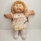 Vtg 1986 Cabbage Patch Kid Girl OK Factory Head Mold #3 Wheat Poodle Hair Green