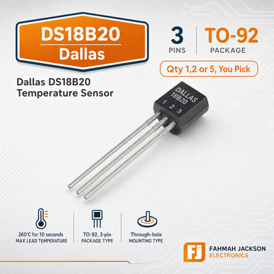 Dallas DS18B20 1-Wire Digital Temperature Sensor IC TO-92 3.0-5.5V ±0.5°C