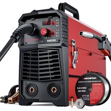 ARCCAPTAIN 130A MIG Welder, 110V Flux Core MIG Welder/Lift TIG/Stick 3 in 1 W...