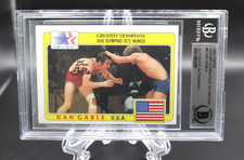 DAN GABLE 1983 GREATEST OLYMPIANS WRESTLER #5 SIGNED SLABBED CARD BECKETT COA