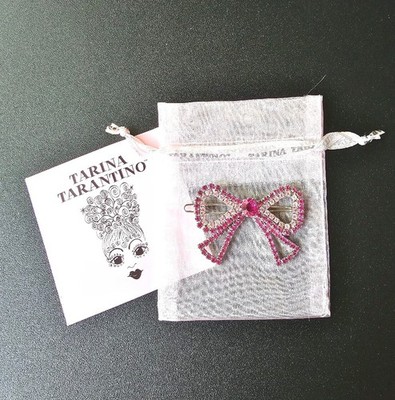 Tarina Tarantino Pink Swarovski Crystal Large Bow Barrette  display picture 1
