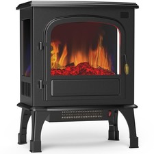Freestanding Electric Fireplace Heater, 26  Indoor Fireplace with 3D Flame Ef...