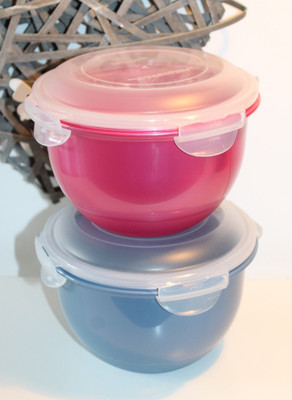 2 Lock und Lock LocknLock  Dosen rund FARB MIX  Vorratsdose 1,3 Liter / HSM 955