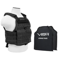 NcSTAR Vism Ballistic Plate Carrier Vest with Two 10x12" Soft Panels, Fits Mediu