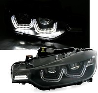 LED Angel Eyes Scheinwerfer FüR BMW F30 Limousine F31 Touring Schwarz