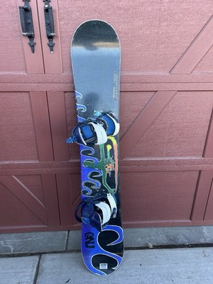 Gnu Snowboard 163cm With Burton Bindings Good Condition