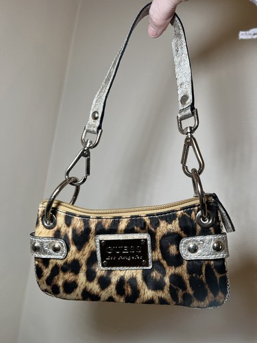 Guess Y2K Mini Leopard Print Shoulder Bag Excellent Condition! Satin And Leather