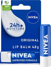NIVEA Lip Balm Original Care 4.8g Lip Balm Deeply Hydrates Lips for 24H UK