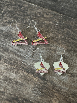 #ad #ad NEW TWO 2 PACK OF MLB ST LOUIS CARDINALS DANGLE DROP EARRINGS BASEBALL $10.95