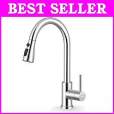 Lead-Free Stainless Steel Sink Faucet, 1 Hole Installation