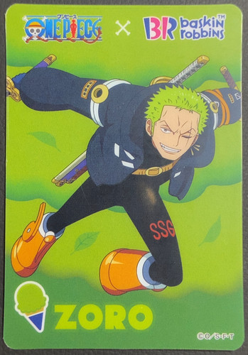 Zoro One Piece Baskin Robbins Plastic Card Japanese