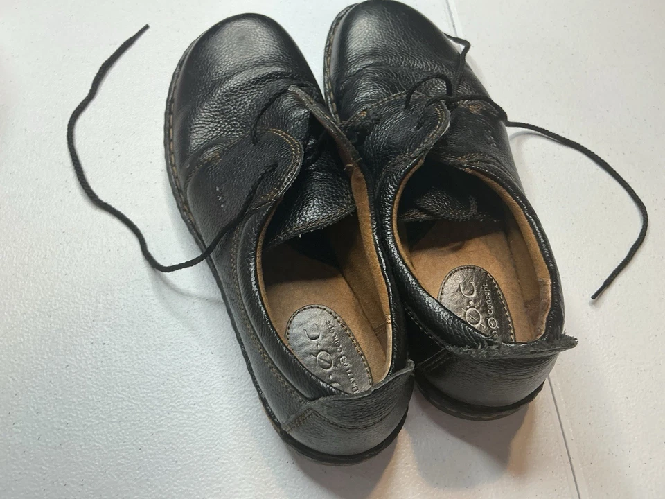 Zapatos Derby bajos Born Oxford para mujer talla 8,5 de cuero negro con cordones Foto 4 de 4