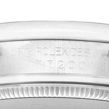 Rolex Midsize Black Dial Blue Hour Marker Ladies Watch 177200 Card 7