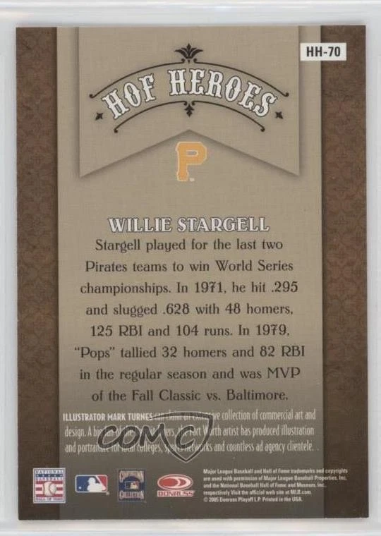 2005 Donruss Diamond Kings HOF Heroes Willie Stargell #HH-70 HOF - Image 2 of 2