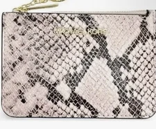 Michael Kors Jet Set Travel Small Coin Pouch ID Key Holder Wallet Exotic Pink