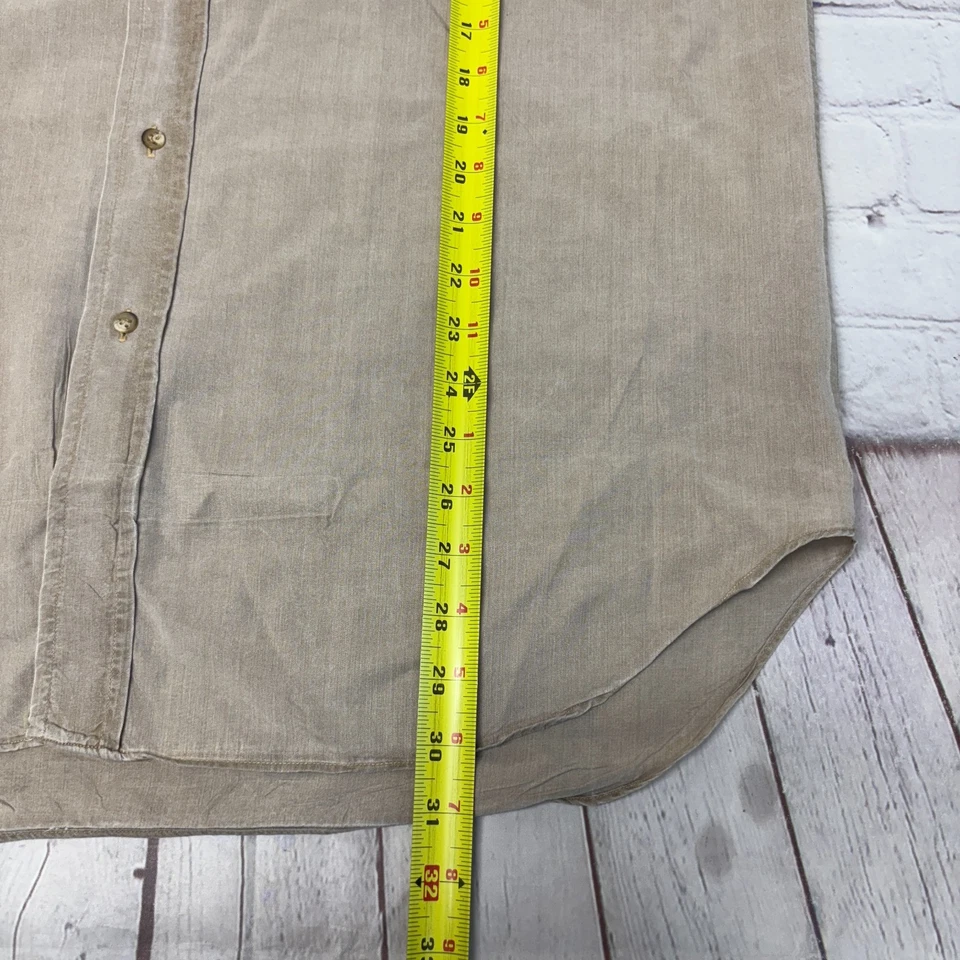 Мужская рубашка Paul Stuart с длинным рукавом на пуговицах размер средний предварительно выстиранная C035 -19 - Изображение 4 из 4