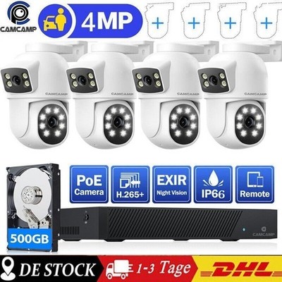 CAMCAMP 2K PoE Überwachungskamera Aussen Set 8CH 4MP NVR mit 500GB HDD 4 kamera~