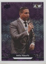 2023 AEW All Elite Wrestling Crew Purple Pyro 100/149 Justin Roberts #87 0rt4