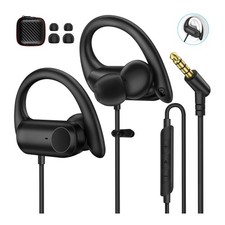 Over Ear Headphones Wired Earbuds Sport with Mic, Wrap Around Headphones 3.5M...