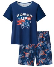CYCHELRY Little Big Boys Summer Blue Gamer Pajamas Short 16,