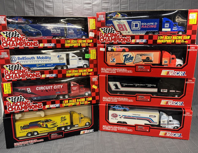 Racing Champions 1/64  Diecast Team Transporters Lot Of 8 Fair-Very Good