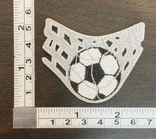 Soccer Ball Futbol In Net Embroidered Iron On Patch