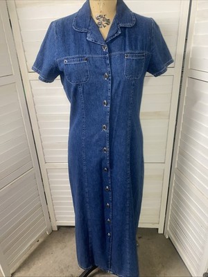 90s Faded Glory Sz 8 Medium Dress Blue Denim Button Down Maxi Cottage Country | eBay 90s Faded Glory Sz 8 Medium Dress Blue Denim Button Down Maxi Cottage Country | eBay
