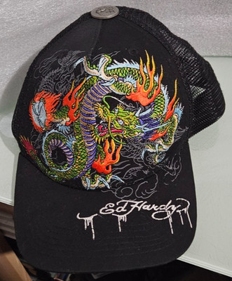 ED HARDY DRAGON mesh trucker snapback cap hat