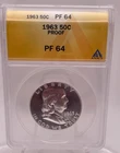 1963 50c Ben Franklin Half Dollar Proof ANACS PF64 (B10)