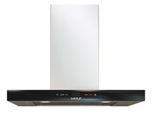 Wolf 30" Wall Mount Range Hood VW30B Black Glass & Stainless Steel - MSRP $1960