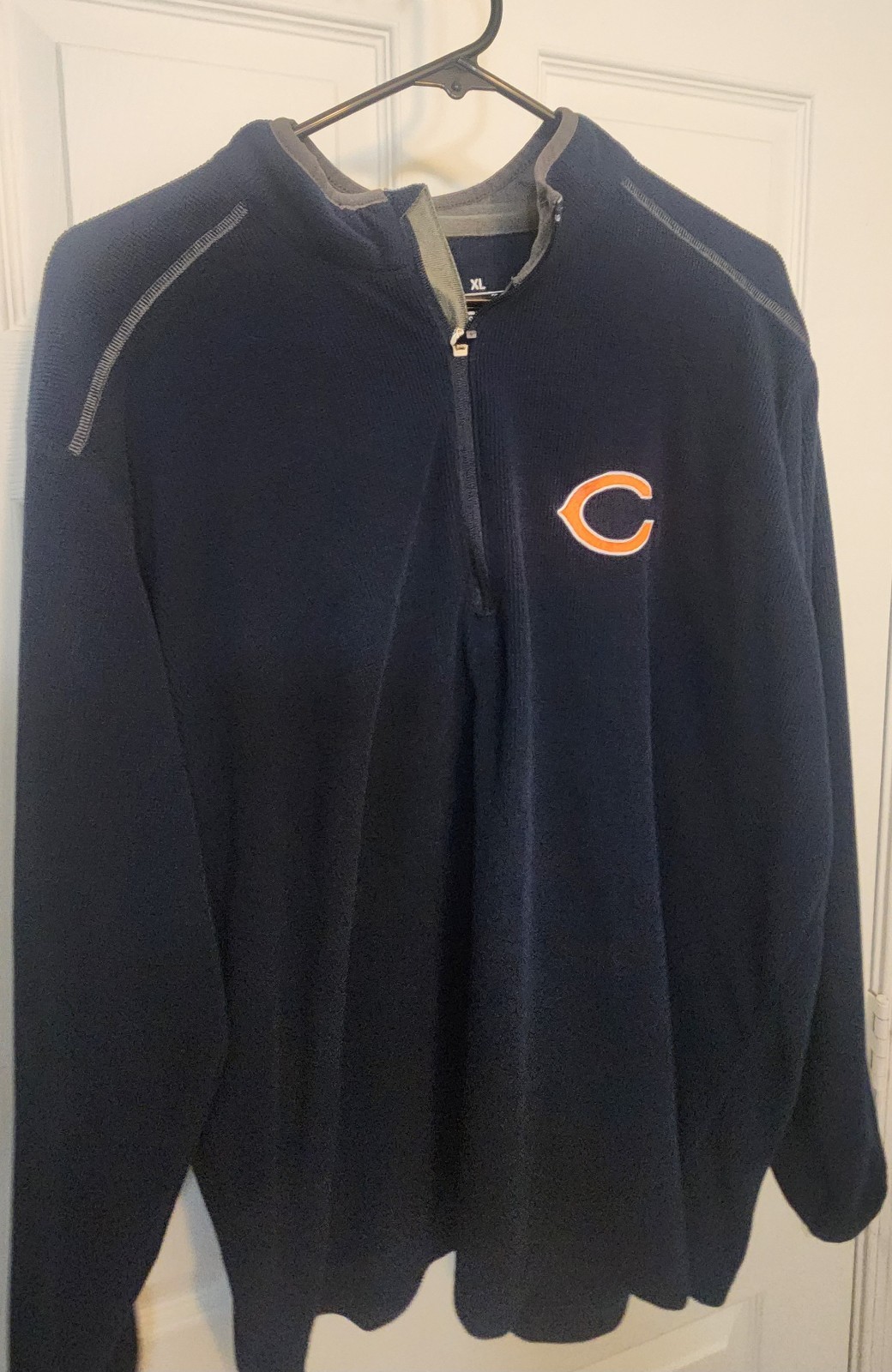 Antigua Chicago Bears 1/4 Zip Pullover Blue Sz Xlarge