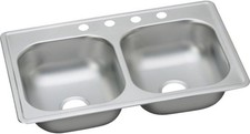 Dayton 33 In. x 19 In. x 6-7/16 In. Equal Double Bowl Drop-In Kitchen Sink