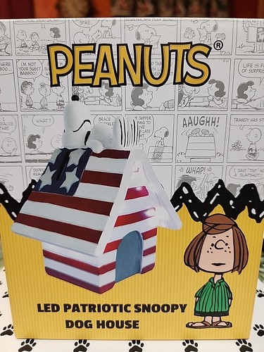 Peanuts Snoopy Led Patriotic Snoopy Dog House 4th Of July