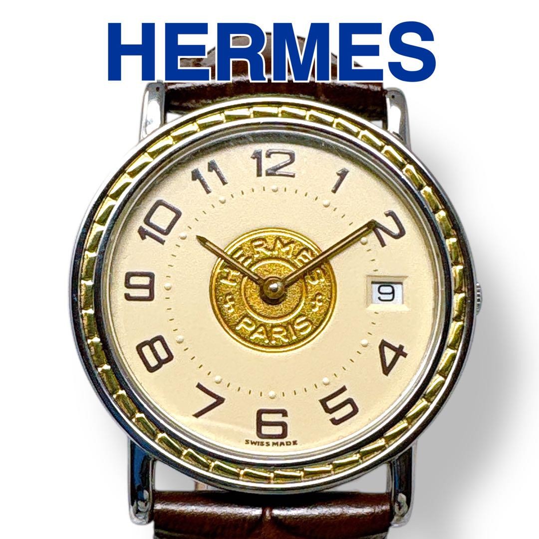 Hermes Combi Leather Belt Quartz Mens Watch