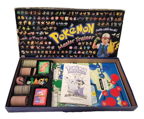 Pokemon Master Trainer Board Game Vintage Hasbro 100% Complete 1999 Rare Gen 1