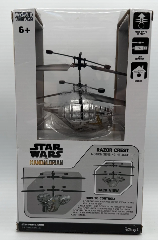 Star Wars Mandalorian Motion Sensing Helicopter World Tech Toys Disney New - Image 4 of 4