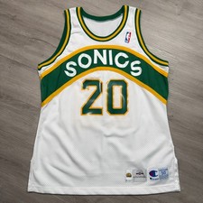 GARY PAYTON Pro Cut Seattle Sonics Champion Jersey 50 XL Authentic 1994-95