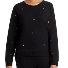 Rails NWT Theo Jet Black Star Embroidery Sweater Size XXL Ribbed Trim Cozy Chic