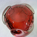 VTG UNMARKED HEAVY GLASS PINK FREEFORM ASHTRAY — photo 4