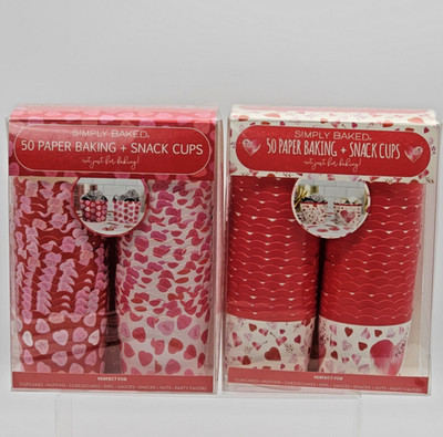 70 Valentine Cupcake Snack Baking Cups - Heart & Love Paper Party Liners - READ