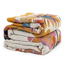 MSGKV Boho Throw Blanket 60''x80'',100 Cotton Blanket for Couch Bed, Summer Bre