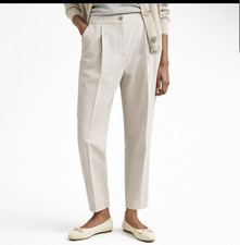 NWOT: Reiss Farrah Linen Blend Taper Trouser Size 12